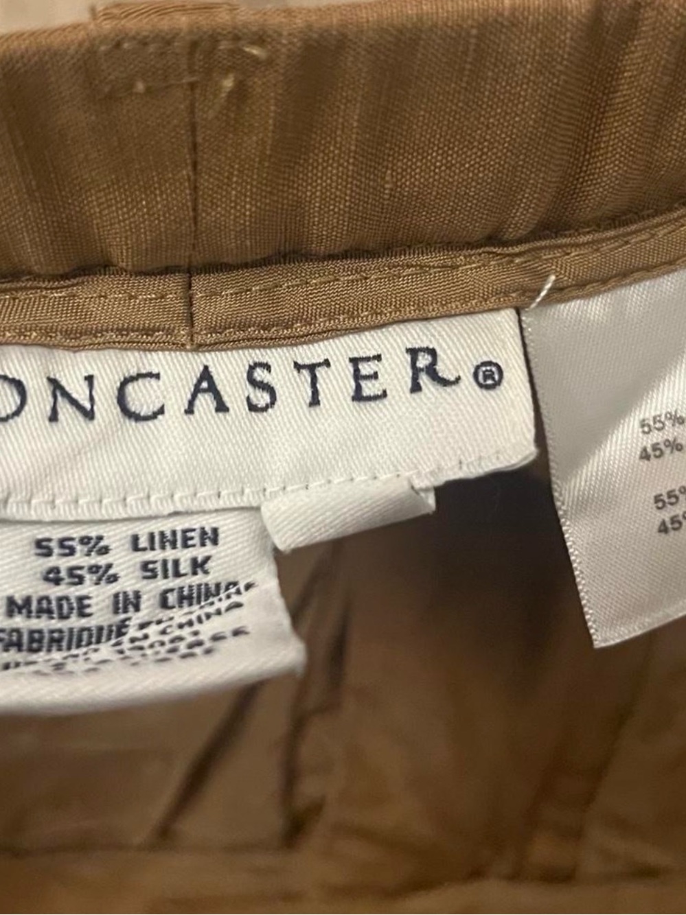 Doncaster Linen and Silk Pants Tan Straight-Leg High Waisted Women’s Size 4 - Picture 3 of 8